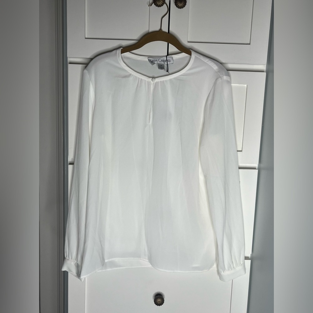 NWT Sara Campbell White Blouse | Size Medium